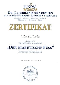 Zertifikat Diabetischer Fuss